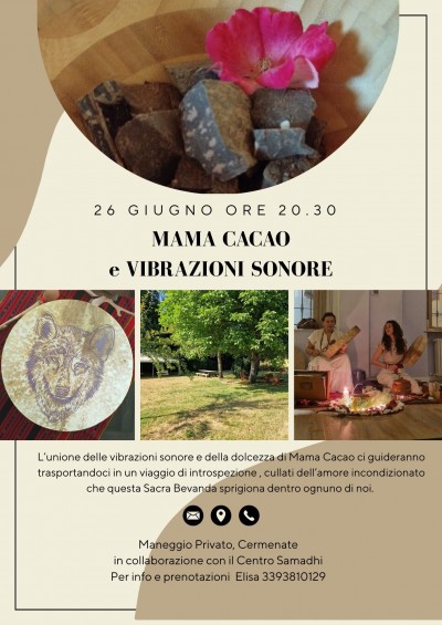 Venerdì 26 Giugno, 20:30: Mama Cacao e vibrazioni sonore