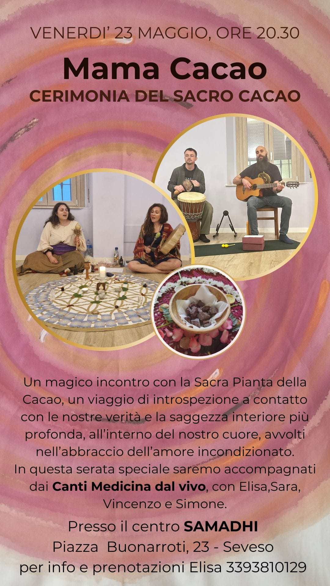 Venerdì 23 Maggio ore 20:30: Cerimonia di Mama Cacao