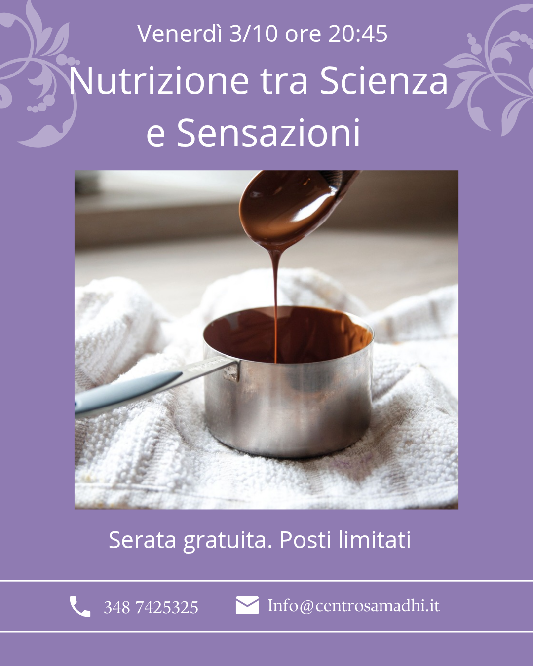 Venerdì 03/10 Nutrizione tra Scienza e Sensazioni